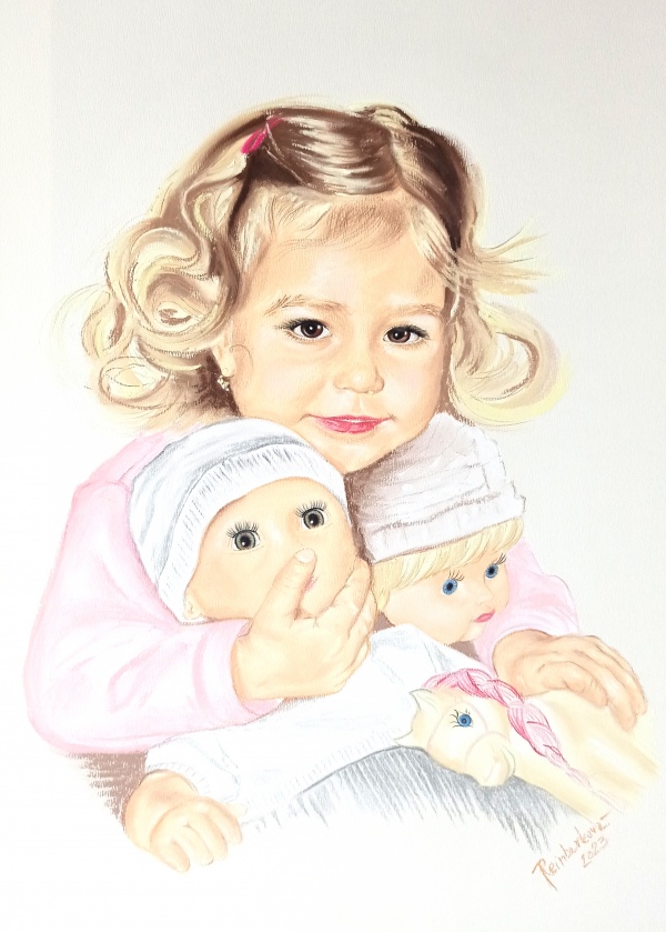 obrázek: Holčička a panenky